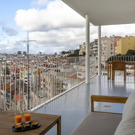 公寓 Whome Skyline Penthouse Luxury Living View, Ac & Elevator Lisboa